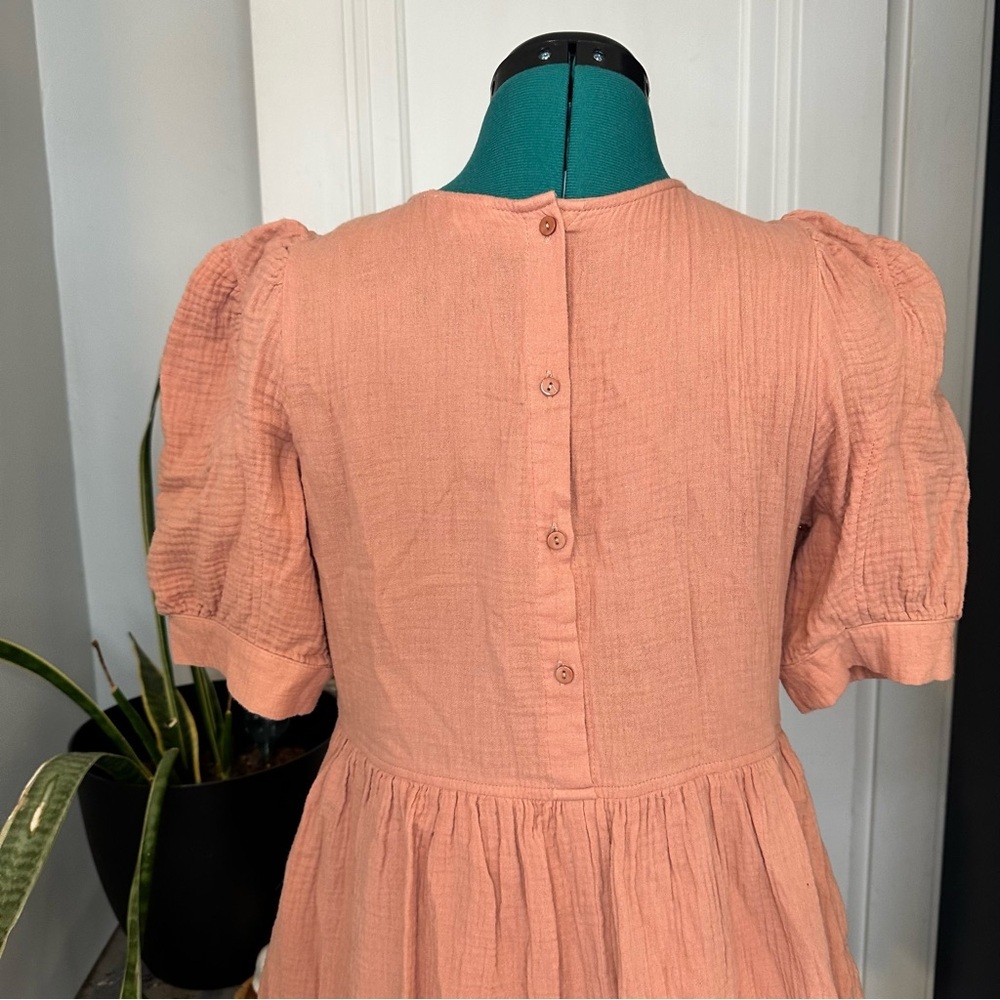 Roolee MAUVE PUFF SHORT SLEEVES FLARE BABYDOLL MINI DRESS - Picture 10 of 15